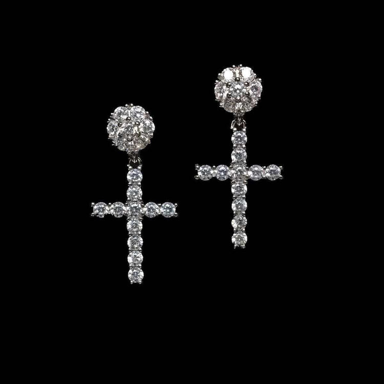 Cross Earrings | Clustered Design (Gold & Vermeil) - 6 ICE